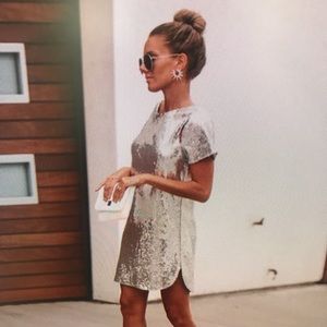 VICI silver sequin dress shift dress- never worn
